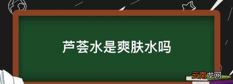 芦荟水是爽肤水，芦荟水可以代替爽肤水吗