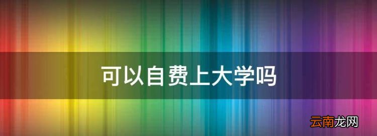 可以自费上大学，是否申请自费出国留学