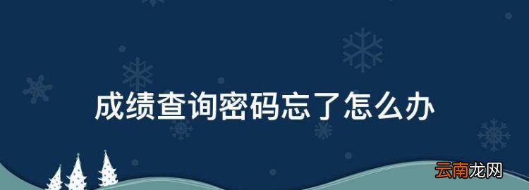 成绩查询密码忘了怎么办，中考成绩查询密码忘了怎么办