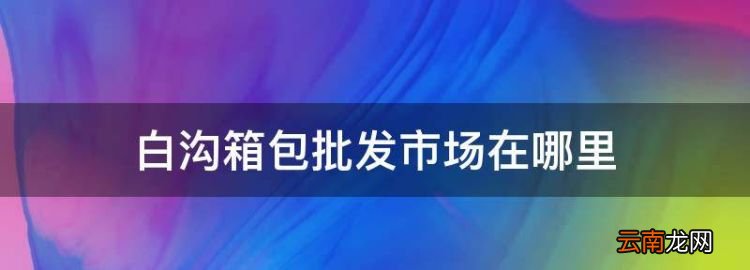 河北白沟箱包市场在哪，白沟箱包批发市场在哪里