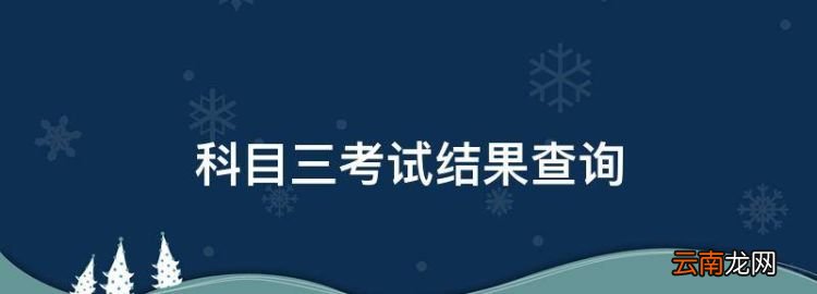 科目三考试结果查询，科目三考试成绩查询12123