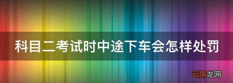 科二考试中停车扣分标准，科目二考试时中途下车会怎样处罚