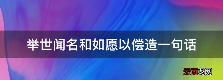 举世闻名和如愿以偿造一句话